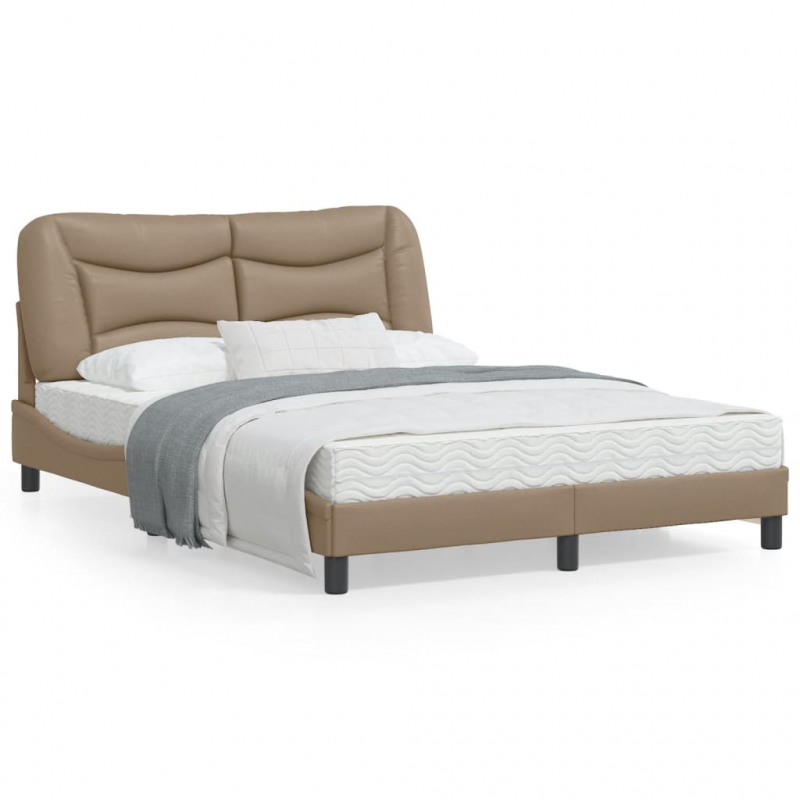 Bettgestell mit Kopfteil Cappuccino-Braun 120x200 cm Kunstleder