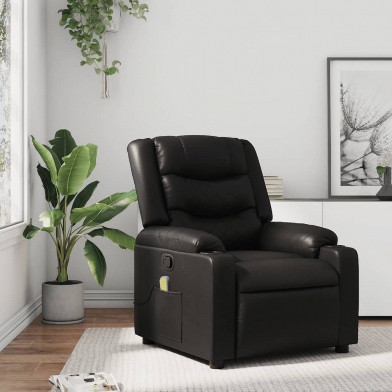 Massagesessel Schwarz Kunstleder