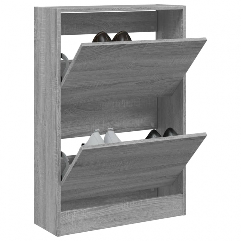 Schuhschrank Grau Sonoma 60x21x87,5 cm Holzwerkstoff