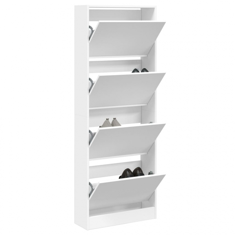 Schuhschrank Weiß 60x21x163,5 cm Holzwerkstoff