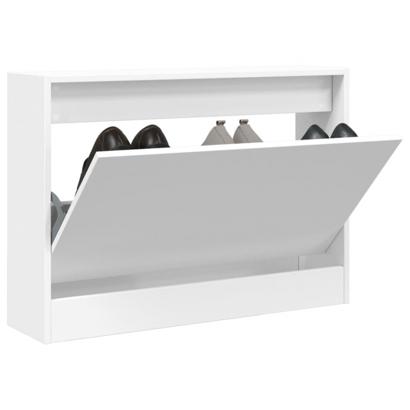 Schuhschrank Weiß 80x21x57 cm Holzwerkstoff