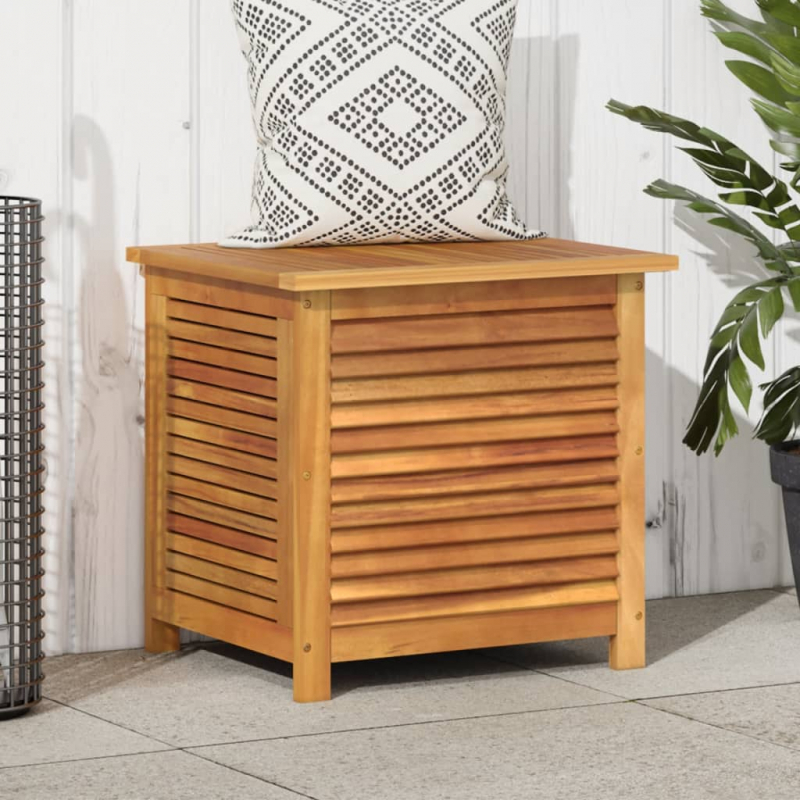Gartenbox mit Lüftungsschlitzen 60x50x56 cm Massivholz Akazie