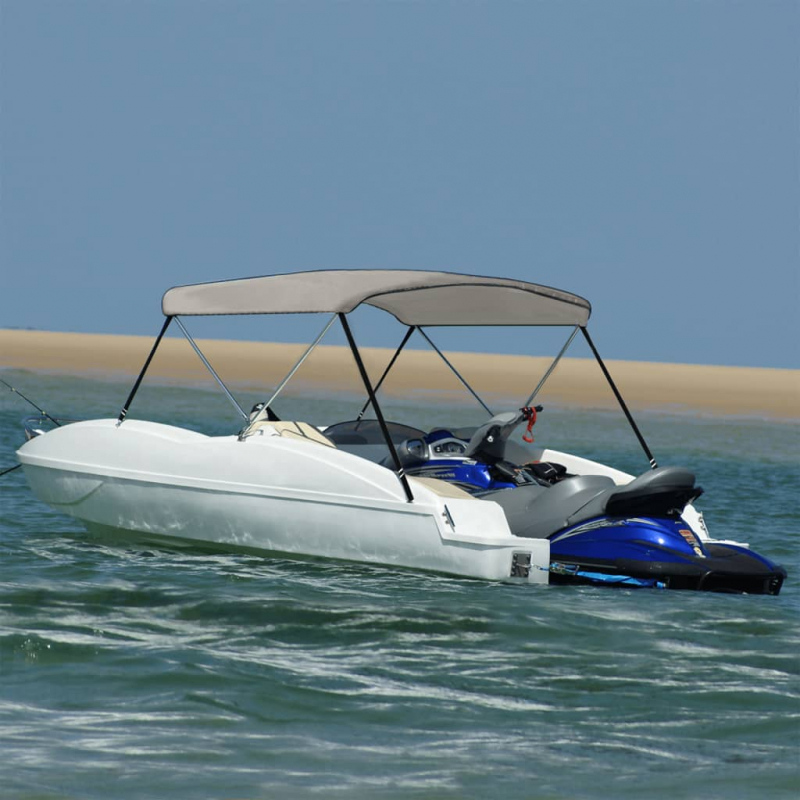 2-Bow Bimini-Top Grau 178x138x96 cm