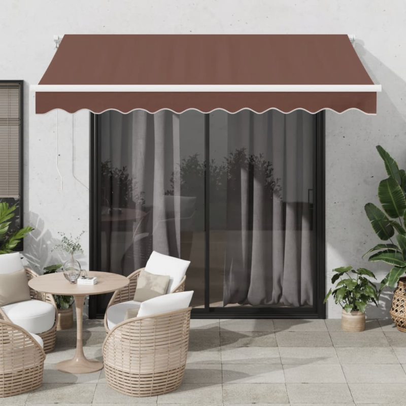 Markise Manuell mit LED Braun 300x250 cm
