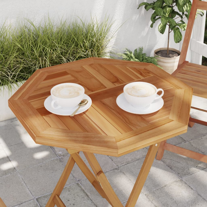 Tischplatte 60x60x2,5 cm Achteckig Massivholz Teak