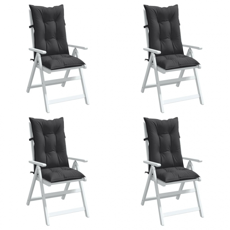Hochlehner-Auflagen 4 Stk. Melange Anthrazit 120x50x7 cm Stoff