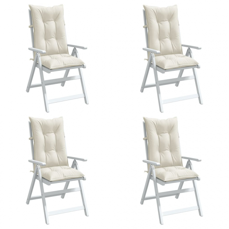 Hochlehner-Auflagen 4 Stk. Melange Creme 120x50x7 cm Stoff