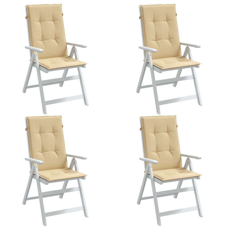 Hochlehner-Auflagen 4 Stk. Melange Beige 120x50x4 cm Stoff