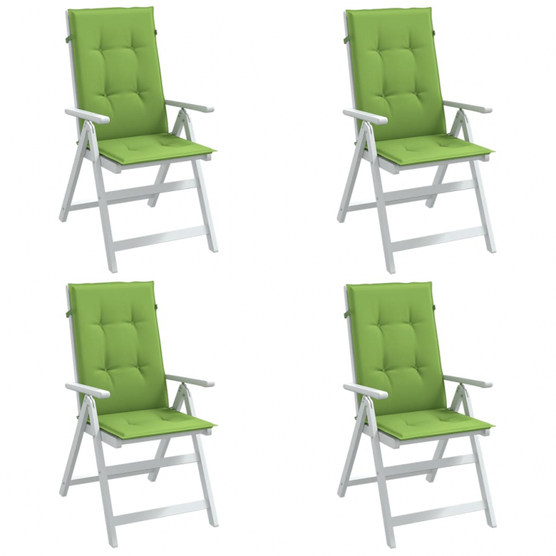 Hochlehner-Auflagen 4 Stk. Melange Grün 120x50x4 cm Stoff