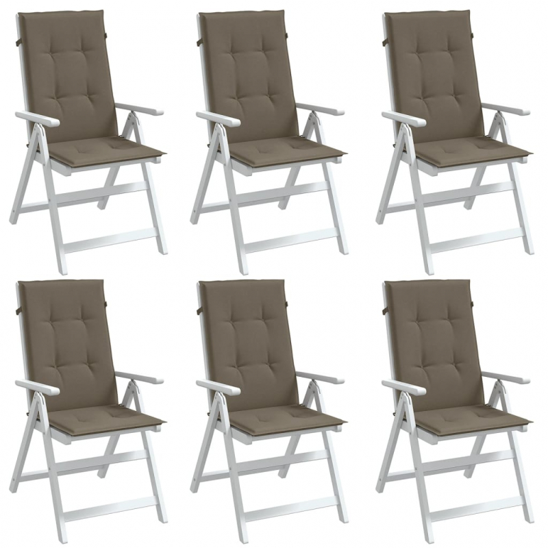 Hochlehner-Auflagen 6 Stk. Melange Taupe 120x50x4 cm Stoff