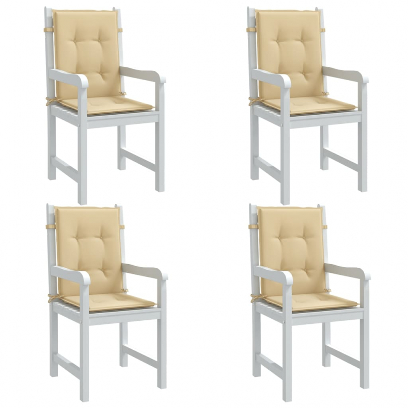 Niedriglehner-Auflagen 4 Stk. Melange Beige 100x50x4 cm Stoff