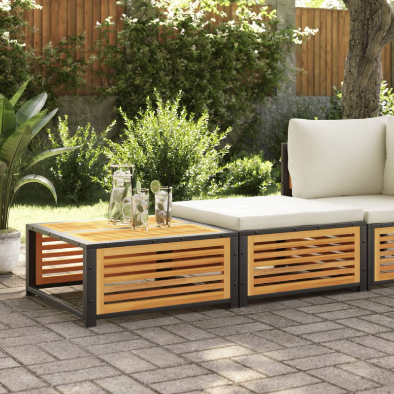 Gartentisch mit Hocker Massivholz Akazie