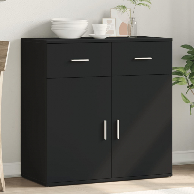 Sideboard Schwarz 79x38x80 cm Holzwerkstoff