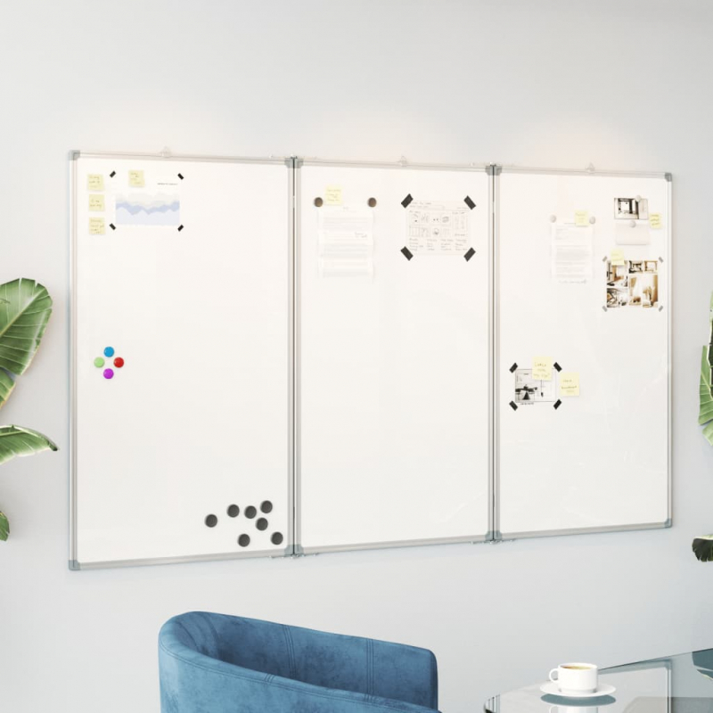 Magnetisches Whiteboard Klappbar 180x100x1,7 cm Aluminium