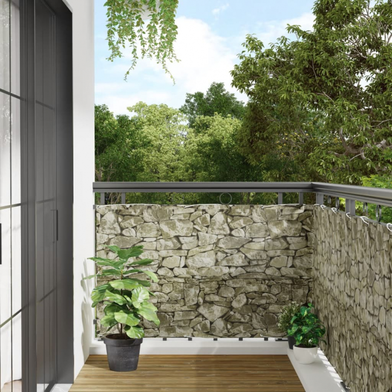 Garten-Sichtschutz Steinoptik Grau 300x90 cm PVC