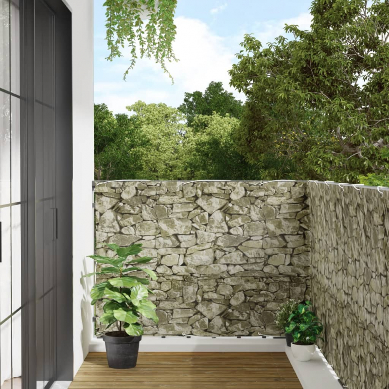 Garten-Sichtschutz Steinoptik Grau 300x120 cm PVC