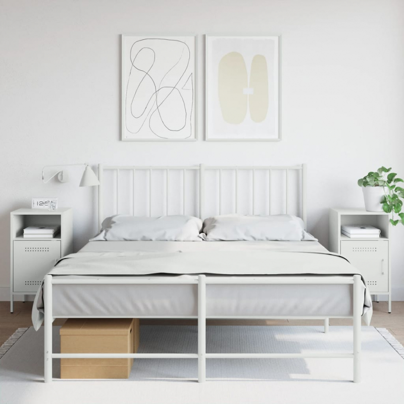 Nachttische 2 Stk. Weiß 36x39x68 cm Stahl