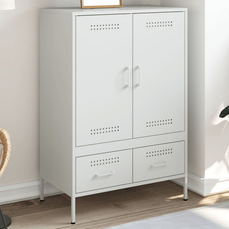 Highboard Weiß 68x39x101,5 cm Stahl