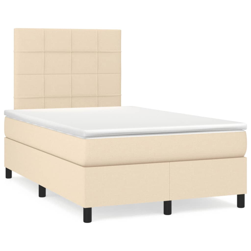 Boxspringbett mit Matratze Creme 120x190 cm Stoff