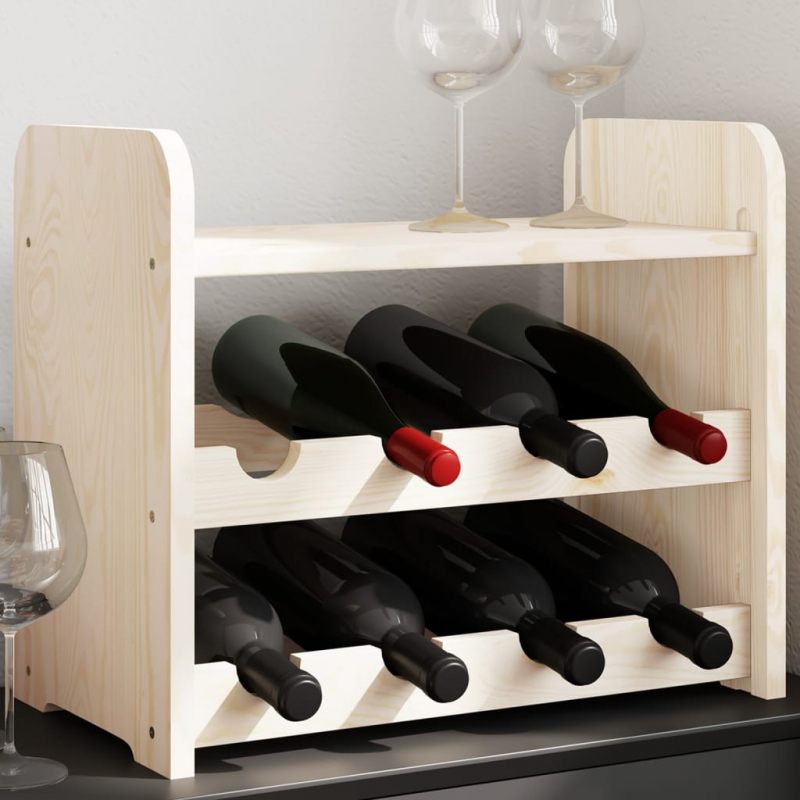 Weinregal mit Oberplatte 43x25x37 cm Massivholz Kiefer