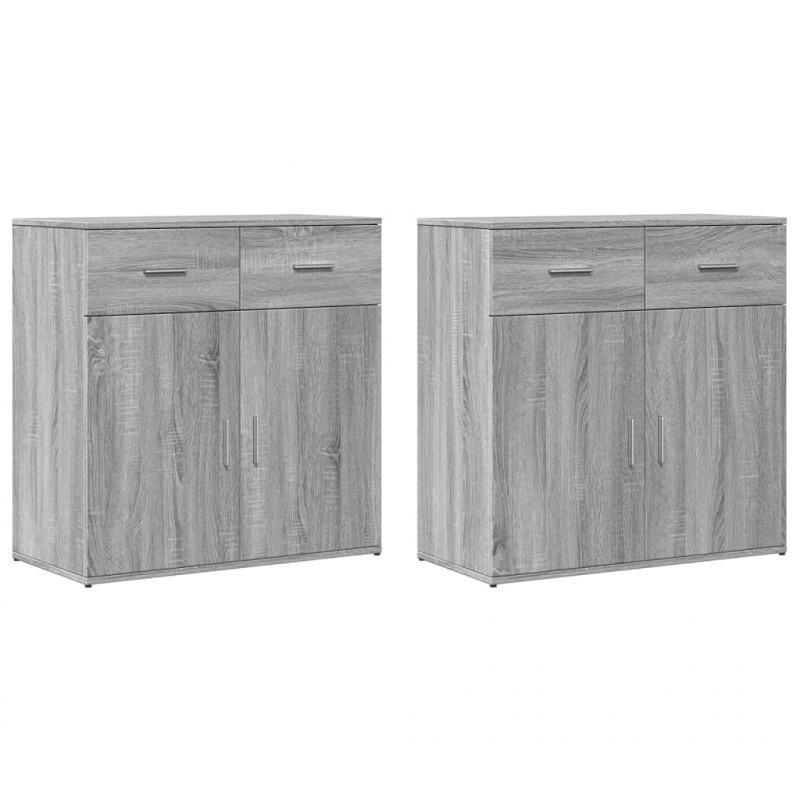 Sideboards 2 Stk. Grau Sonoma 79x38x80 cm Holzwerkstoff
