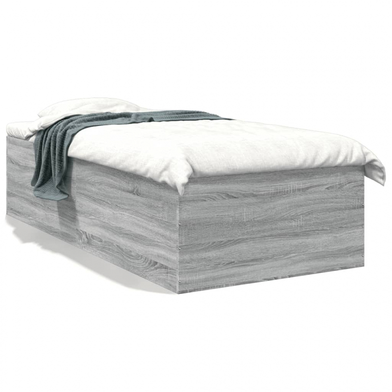 Bettgestell Grau Sonoma 90x190 cm Holzwerkstoff