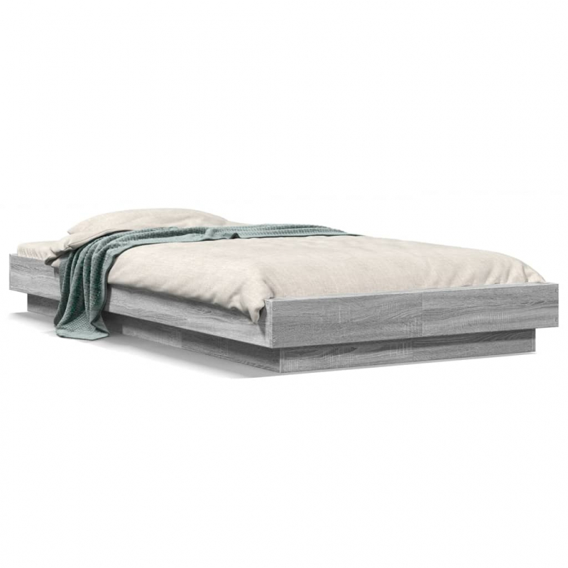 Bettgestell Grau Sonoma 75x190 cm Holzwerkstoff