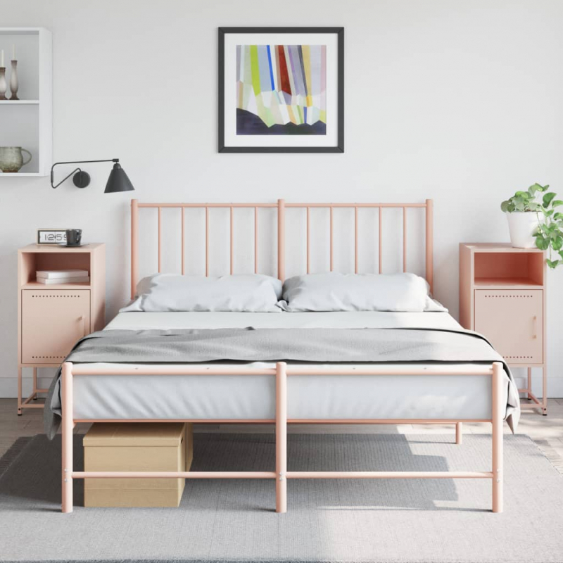 Nachttische 2 Stk. Rosa 36x39x78 cm Stahl