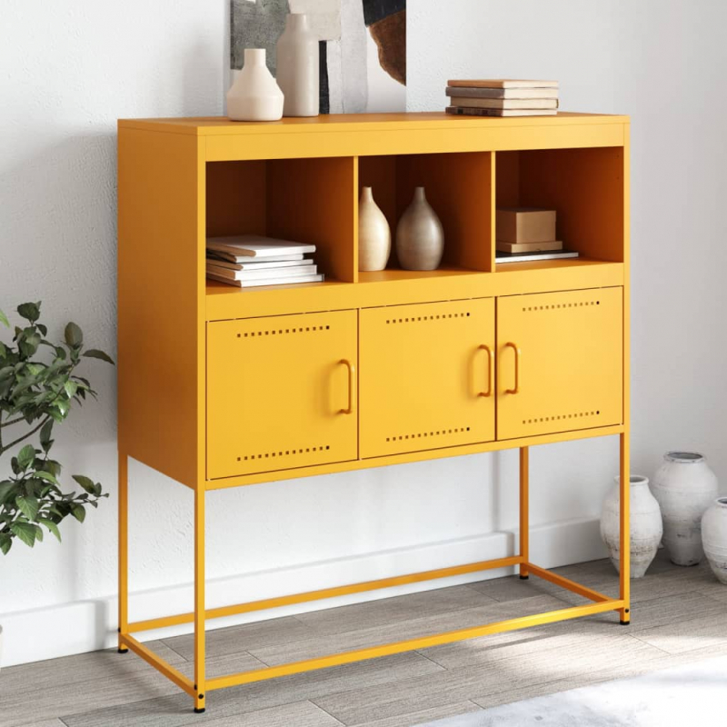 Sideboard Senfgelb 100,5x39x107 cm Stahl