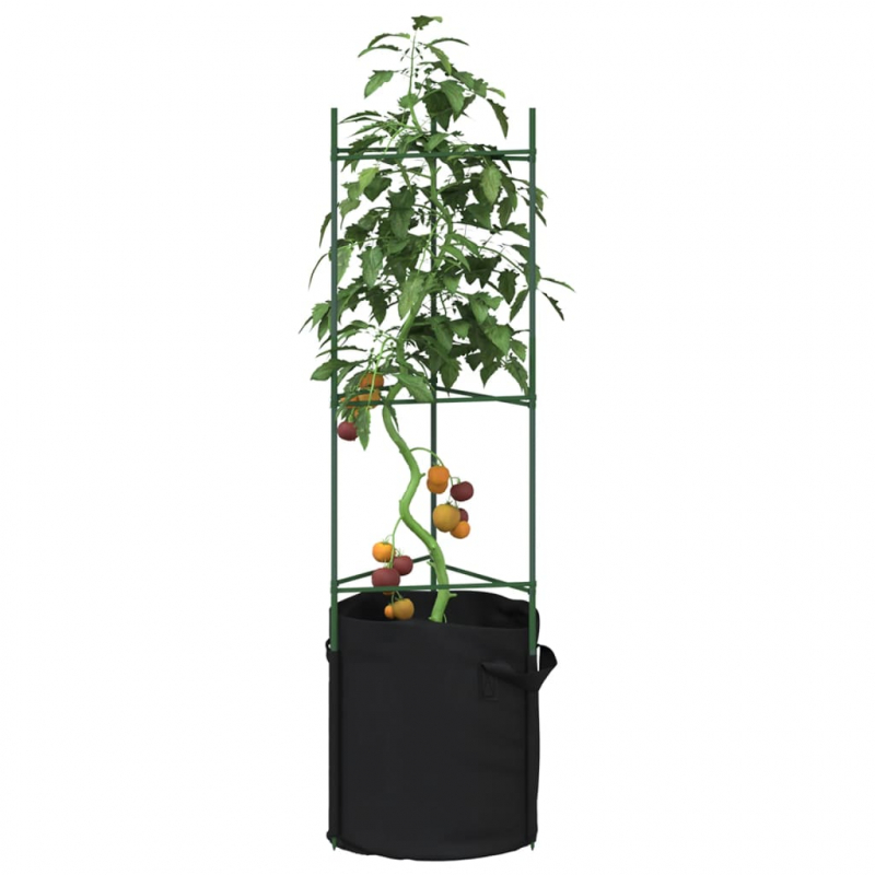 Tomatenkäfig mit Pflanzsack 2 Stk. 116 cm Stahl und PP