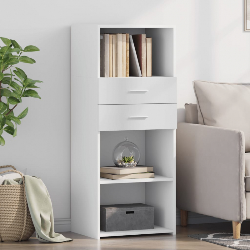 Highboard Weiß 50x42,5x124 cm Holzwerkstoff