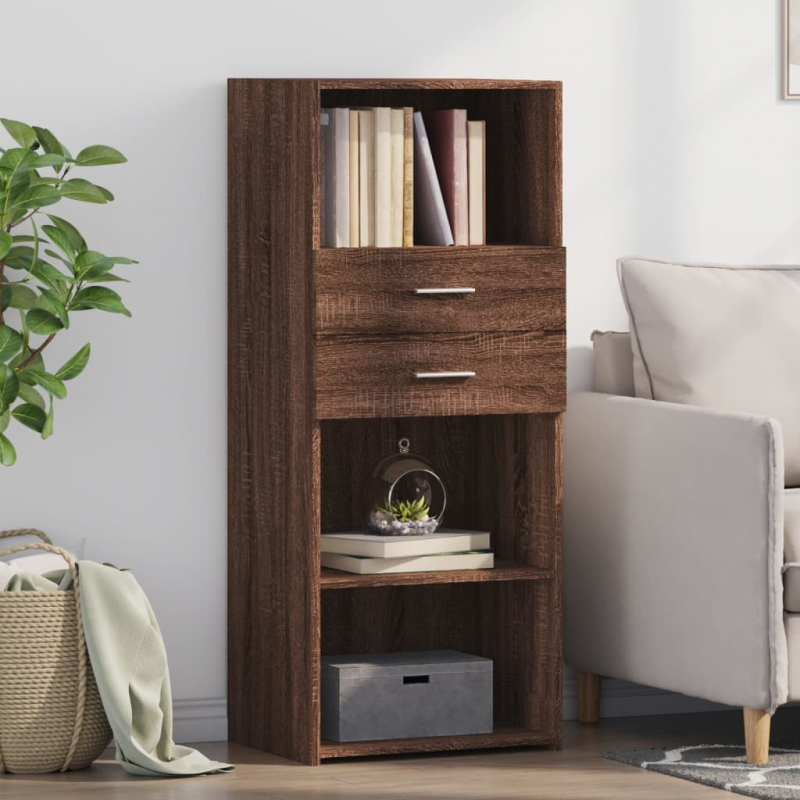 Highboard Braun Eichen-Optik 50x42,5x124 cm Holzwerkstoff