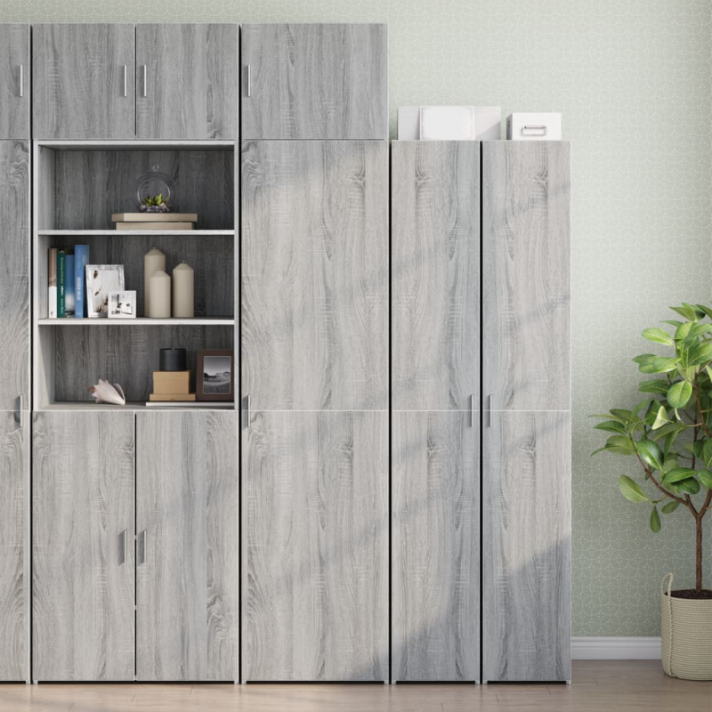 Hochschrank Schmal Grau Sonoma 50x42,5x225 cm Holzwerkstoff