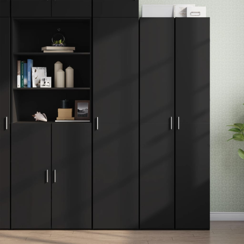 Highboard Schwarz 40x42,5x185 cm Holzwerkstoff