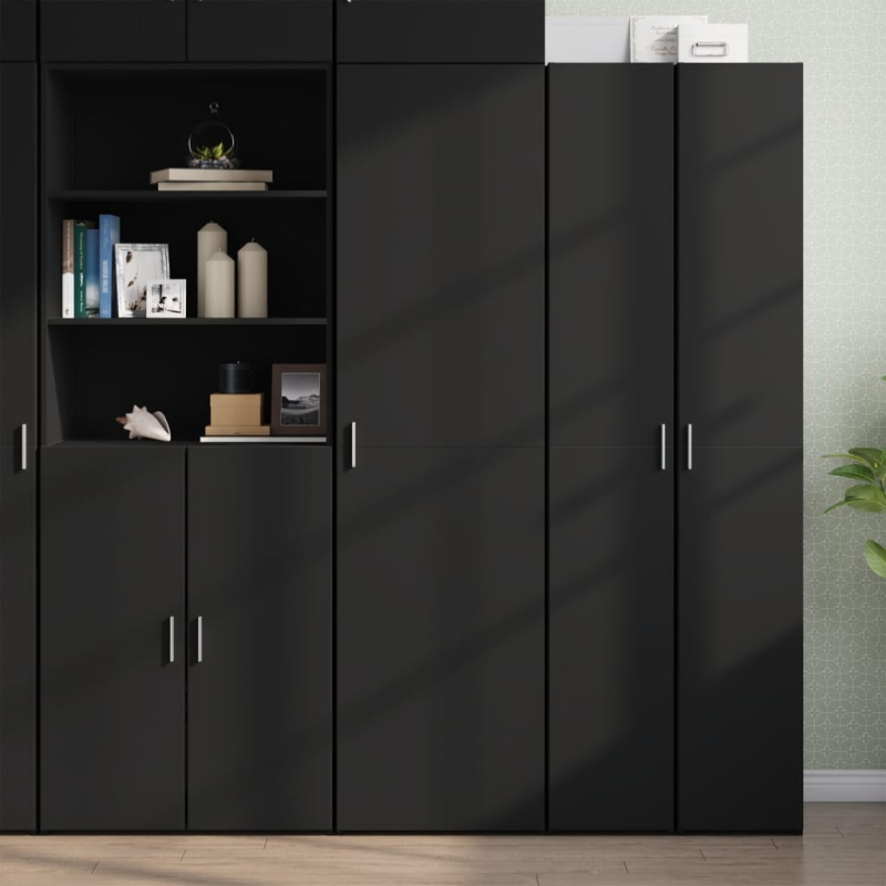 Highboard Schwarz 50x42,5x185 cm Holzwerkstoff
