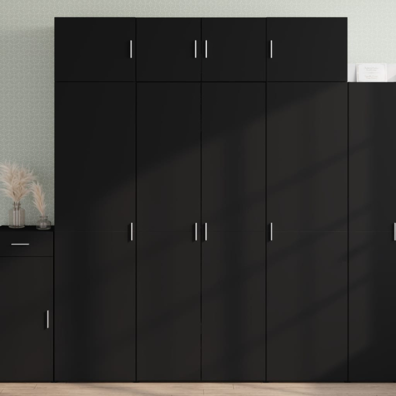 Highboard Schwarz 80x42,5x185 cm Holzwerkstoff