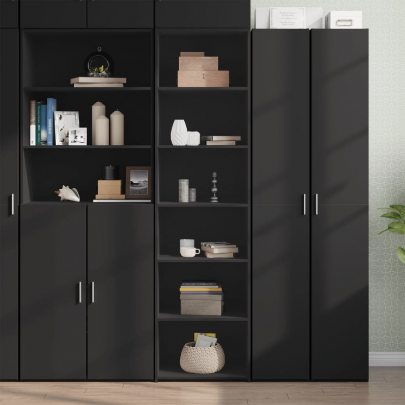 Highboard Schwarz 50x41x185 cm Holzwerkstoff
