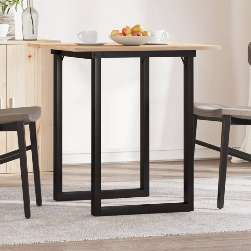 Esstisch O-Gestell 60x60x75 cm Massivholz Kiefer und Stahl