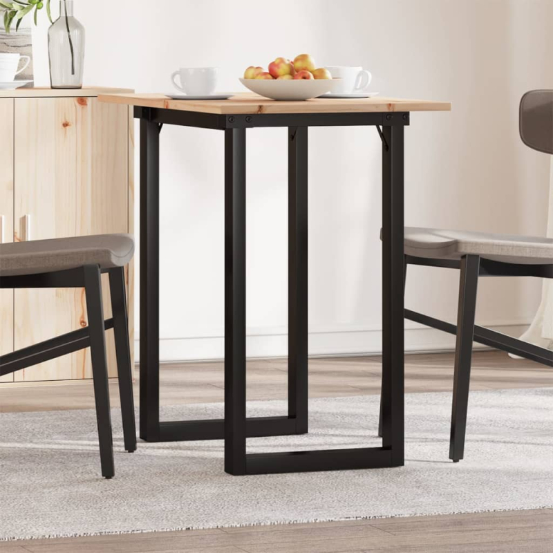 Esstisch O-Gestell 80x50x75 cm Massivholz Kiefer und Stahl