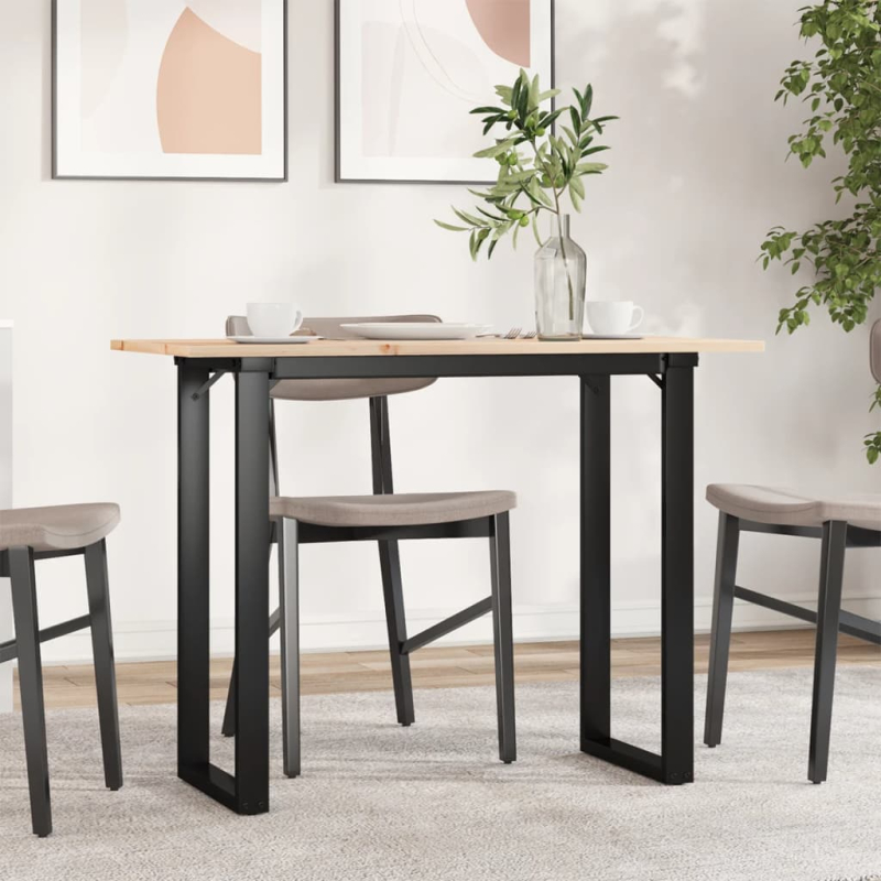 Esstisch O-Gestell 100x50x75 cm Massivholz Kiefer und Stahl