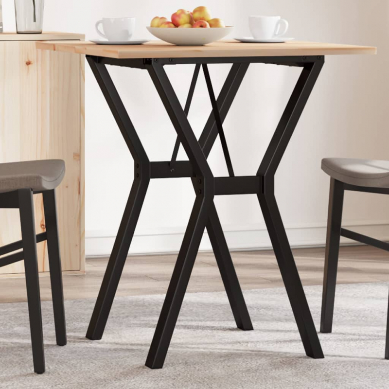 Esstisch Y-Gestell 60x60x75 cm Massivholz Kiefer und Stahl