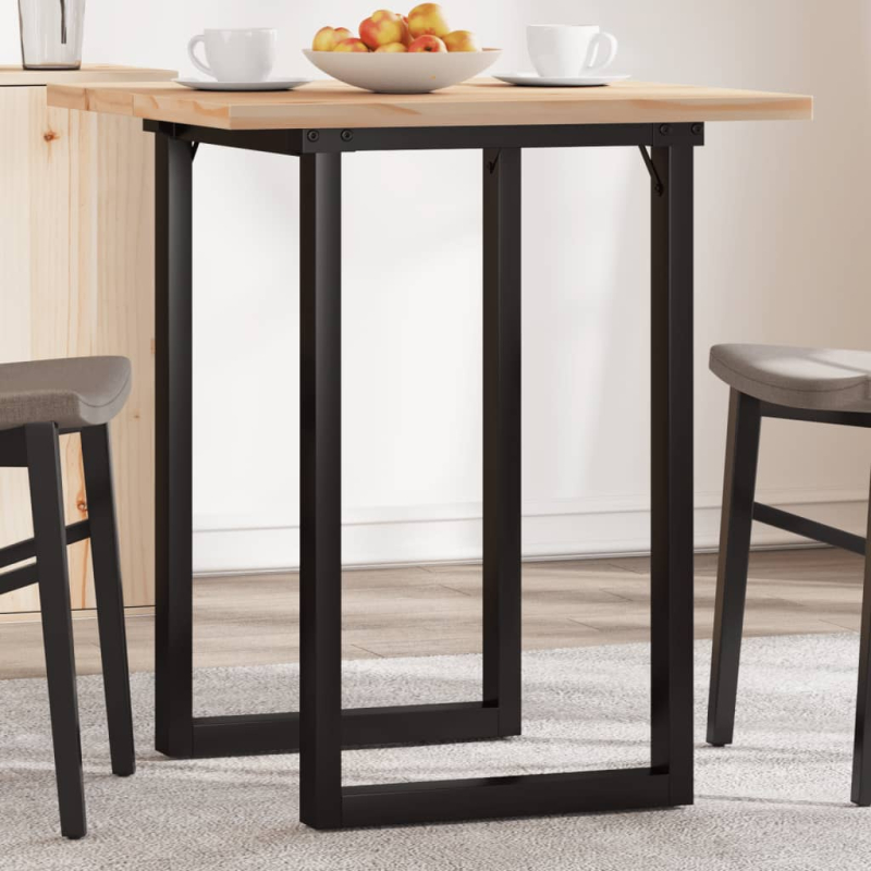 Esstisch O-Gestell 60x60x75,5 cm Massivholz Kiefer & Stahl
