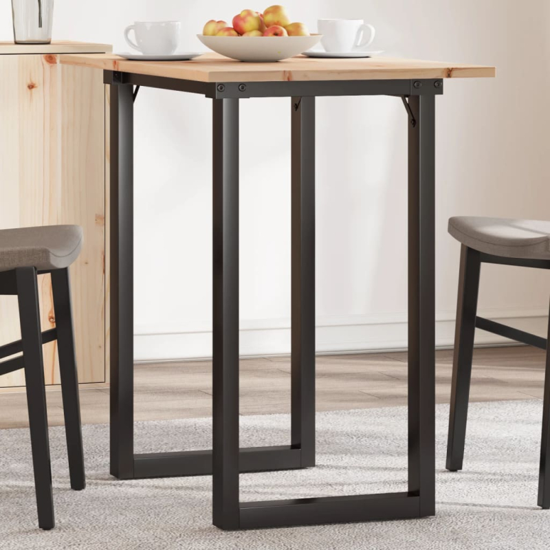 Esstisch O-Gestell 80x50x75,5 cm Massivholz Kiefer & Stahl
