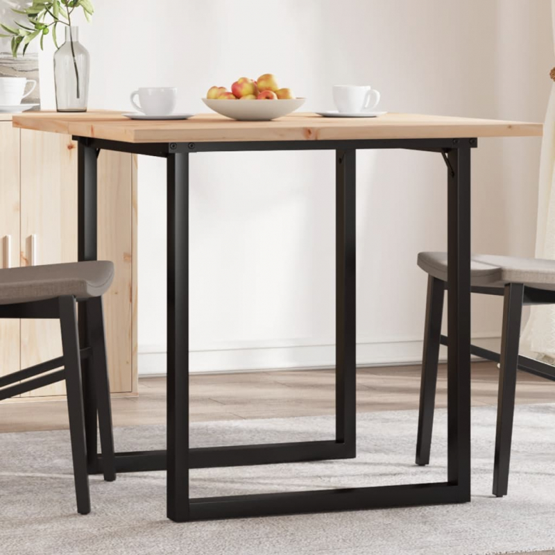 Esstisch O-Gestell 90x90x75,5 Massivholz Kiefer und Stahl