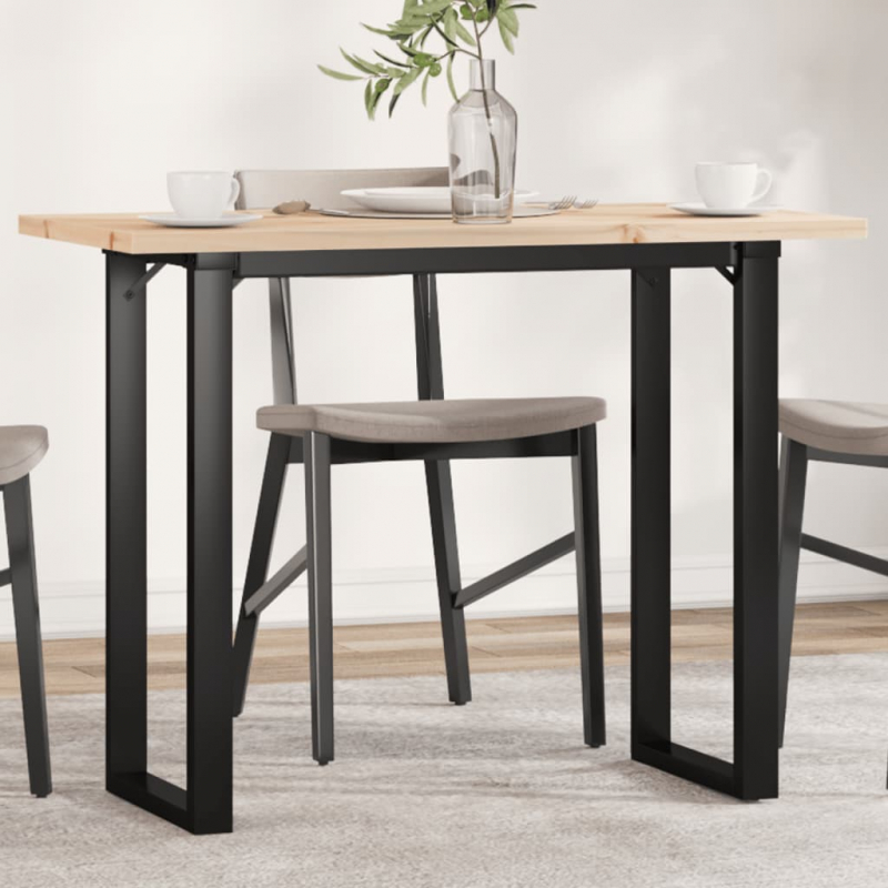 Esstisch O-Gestell 100x50x75,5 cm Massivholz Kiefer & Stahl