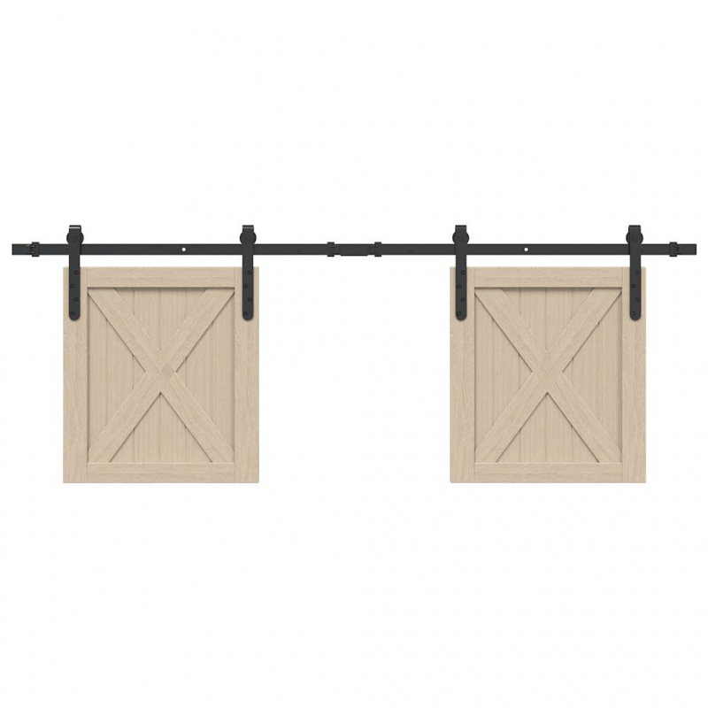 Schiebetürbeschlag Set für Schranktüren 152 cm Karbonstahl