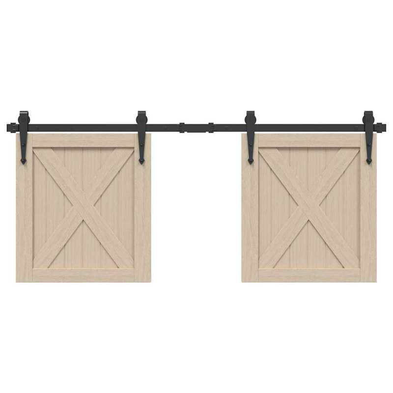 Schiebetürbeschlag Set für Schranktüren 122 cm Karbonstahl