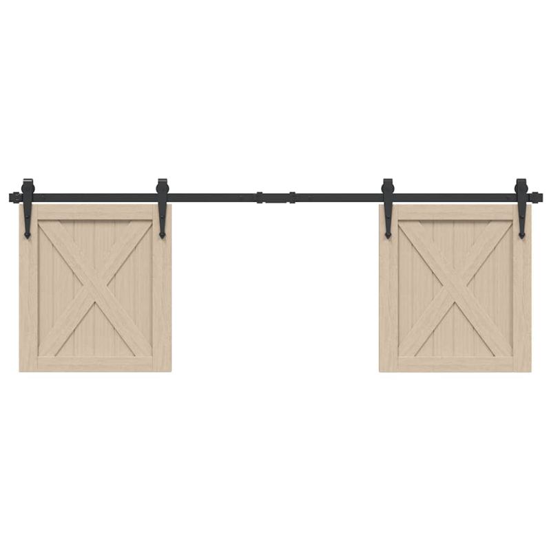 Schiebetürbeschlag Set für Schranktüren 152 cm Karbonstahl