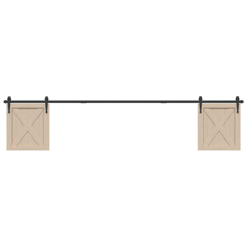Schiebetürbeschlag Set für Schranktüren 244 cm Karbonstahl