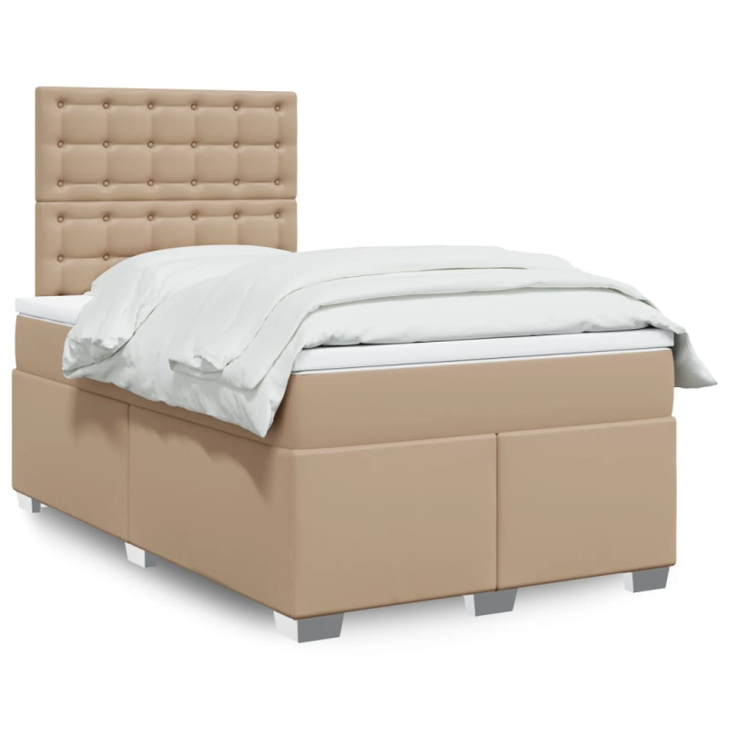 Boxspringbett Matratze Cappuccino-Braun 120x200cm Kunstleder